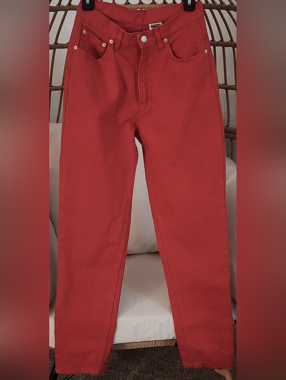 Jordache Women's Rugged Denim VTG. Cotton Jeans Five Pocket Style Red Sz 11/12
